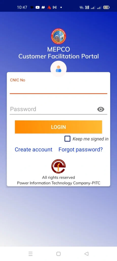 MEPCO Light Login