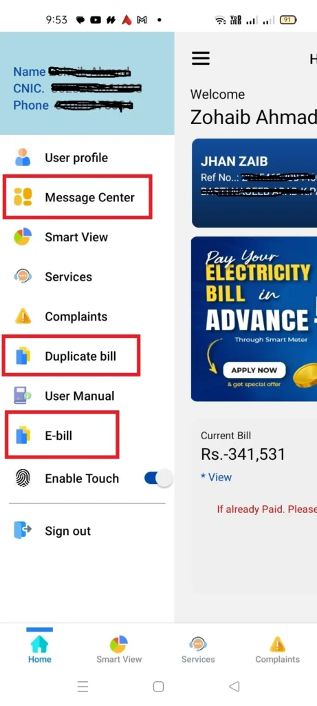 MEPCO Smart App Options
