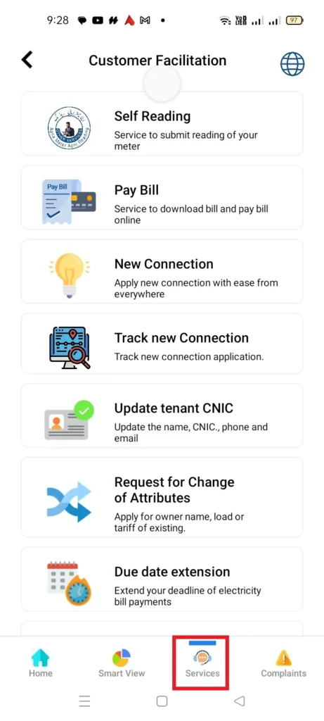 Services - MEPCO Smart App